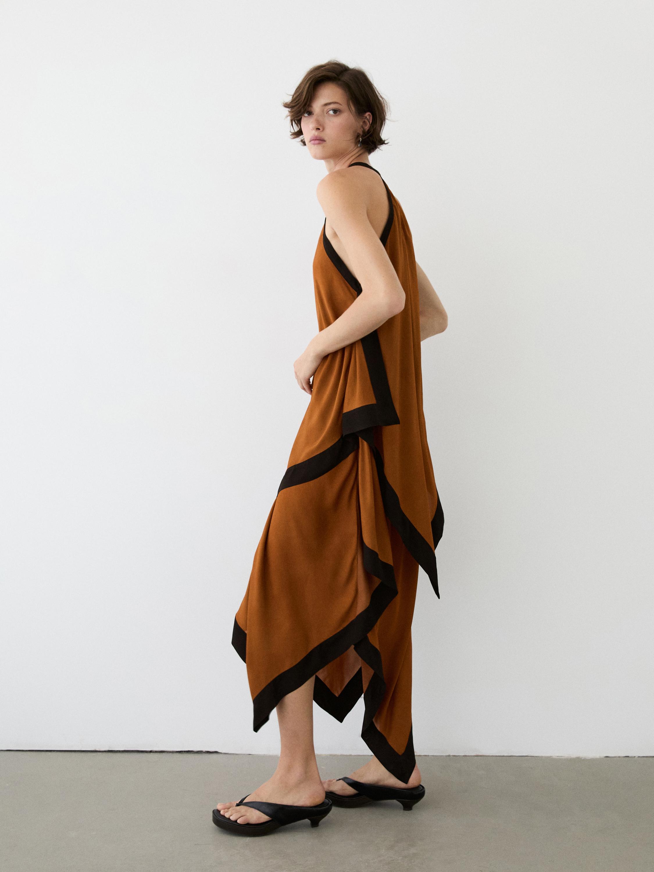 Midi dress with contrast layers