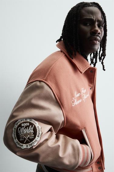 BLOUSON BOMBER MATELASSÉ À PIÈCES - Rose pastel de Zara - Image 4