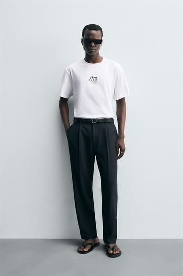 ФУТБОЛКА С КОНТРАСТНЫМИ ПРИНТАМИ — БЕЛЫЙ от Zara