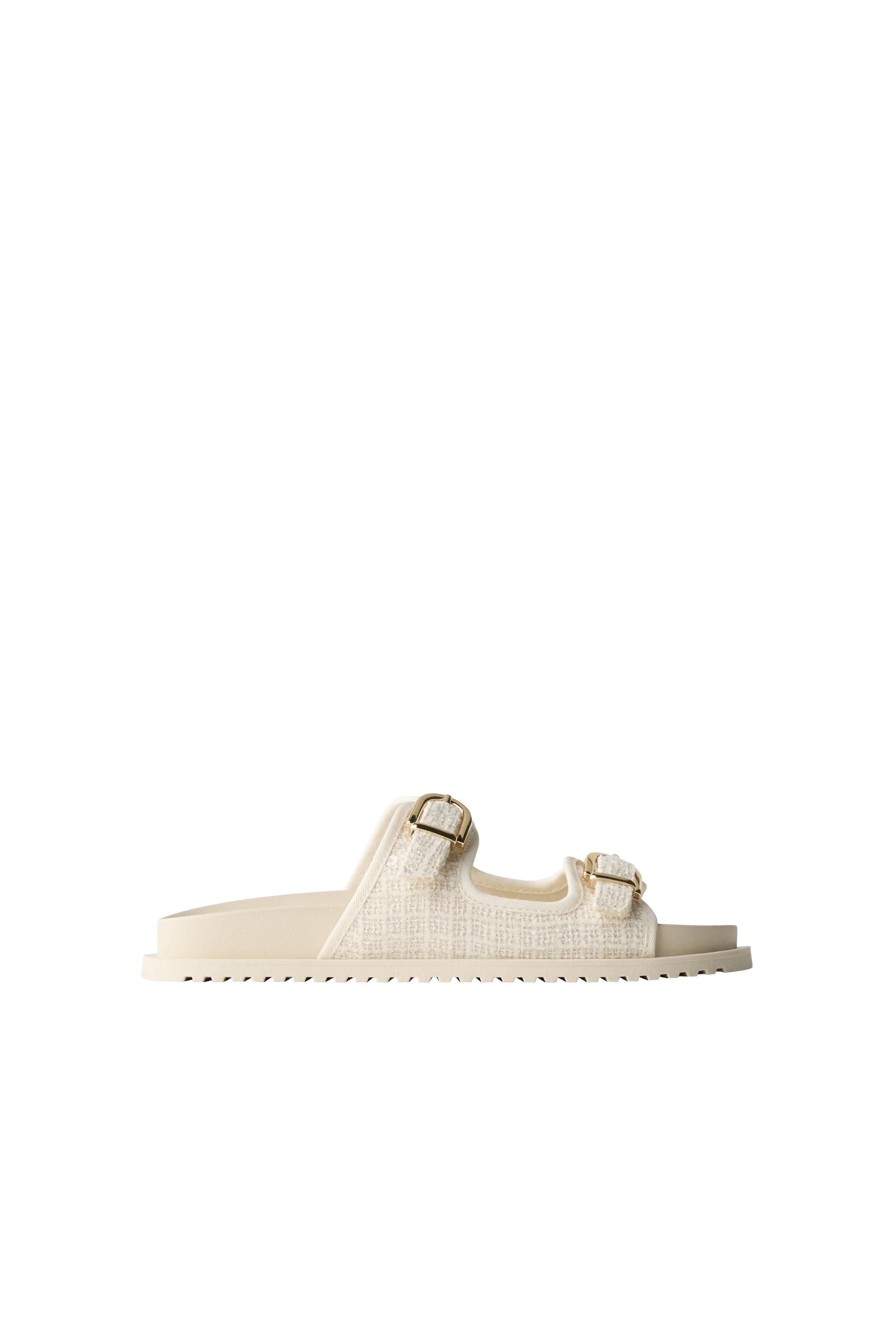 RAFFIA EFFECT BUCKLE SANDALS - Off White | ZARA United States