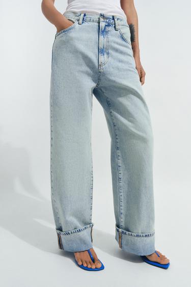 ZW COLLECTION MID-WAIST BAGGY JEANS - Light blue by Zara