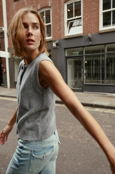 SOFT KNIT VEST - Grey marl by Zara - Image 2