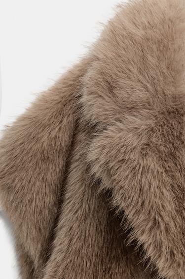 ZW COLLECTION LIMITED EDITION FAUX FUR WAISTCOAT - Beige by Zara - Image 7