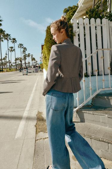 VESTE AJUSTÉE À BOUTONS ET REVERS - Marron clair de Zara - Image 5