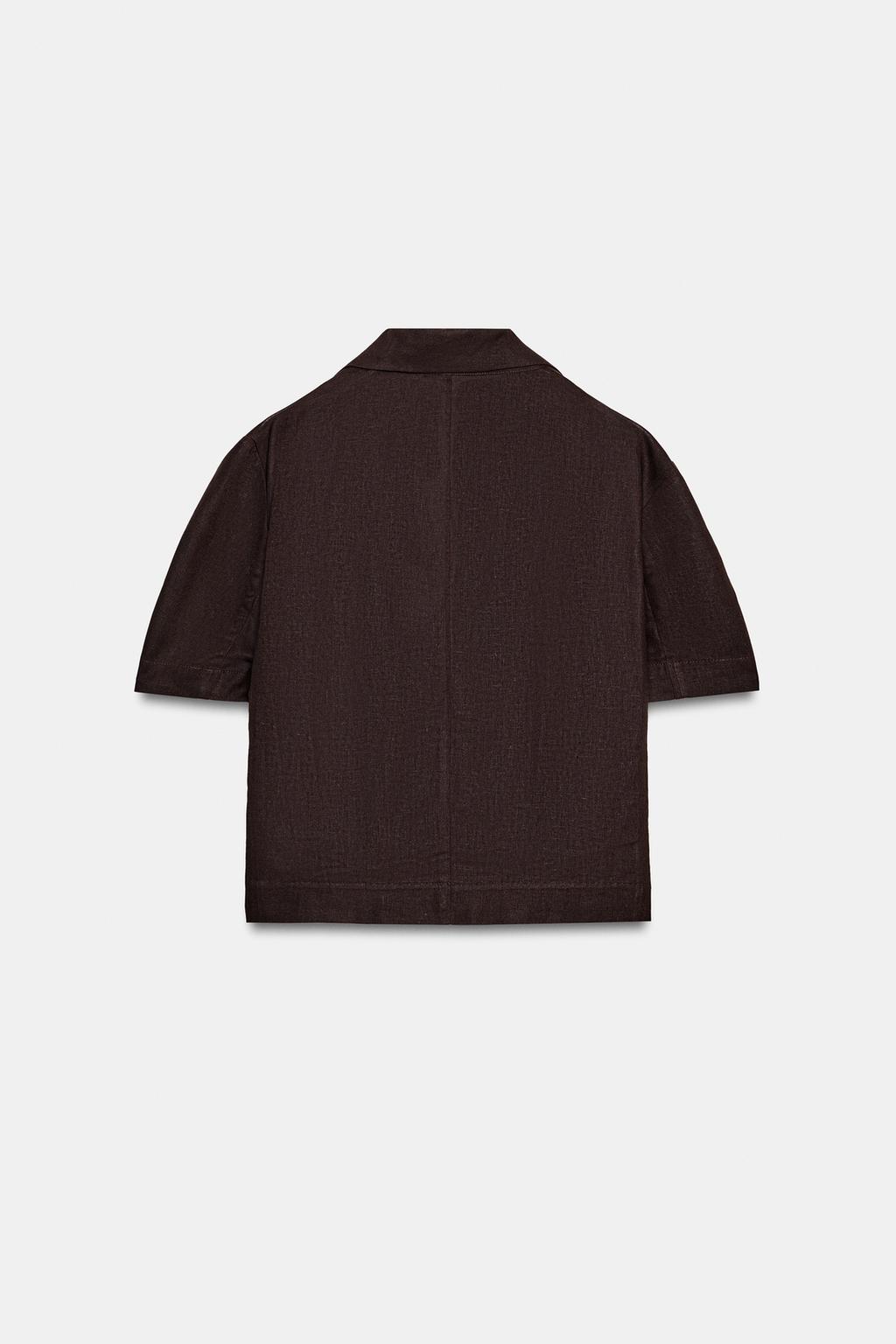 SHORT SLEEVE LINEN BLAZER - image 2