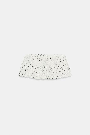 MINI RUFFLED POLKA DOT SHORTS - Ecru / Black by Zara - Image 5