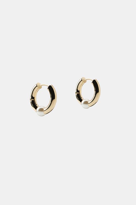 CRÉOLES À PERLE - Doré de Zara - Image 2