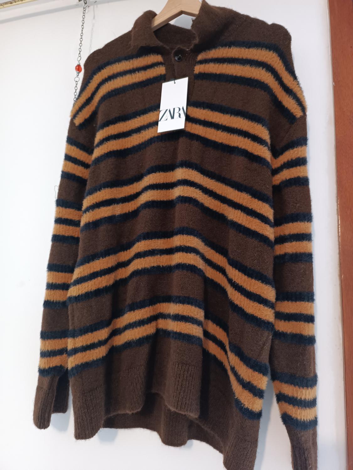 STRIPED KNIT POLO SHIRT