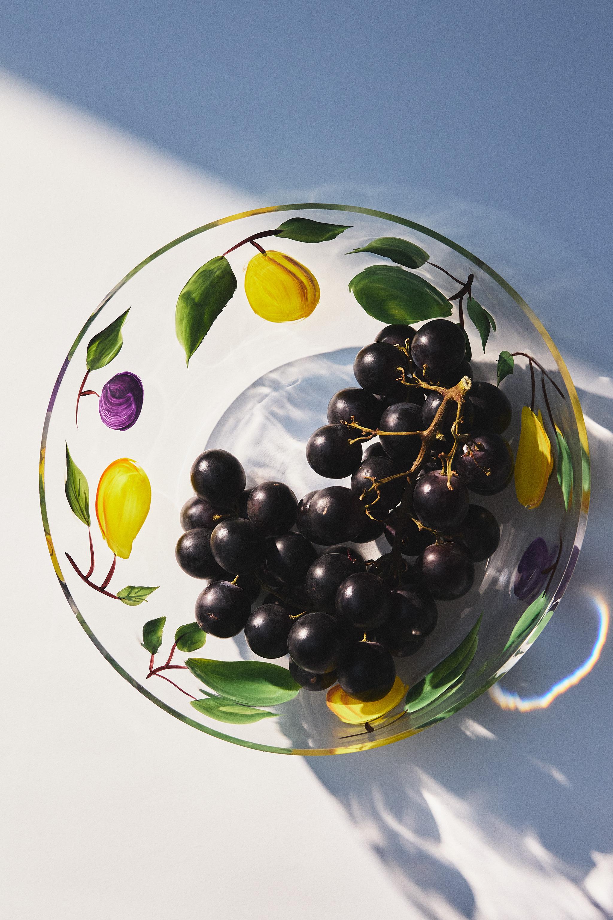 Zara FRUIT PRINT GLASS SALAD BOWL — фото 6