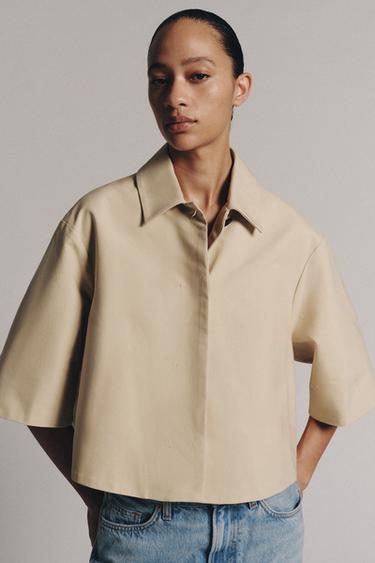 Zara ZW COLLECTION SHORT JACKET - Beige