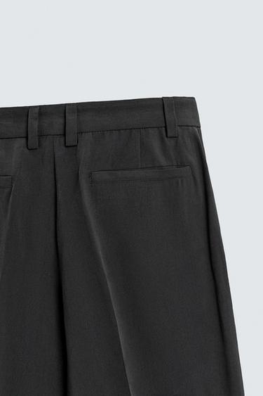 RELAXED FIT FLOWING TROUSERS - Black by Zara - Image 7