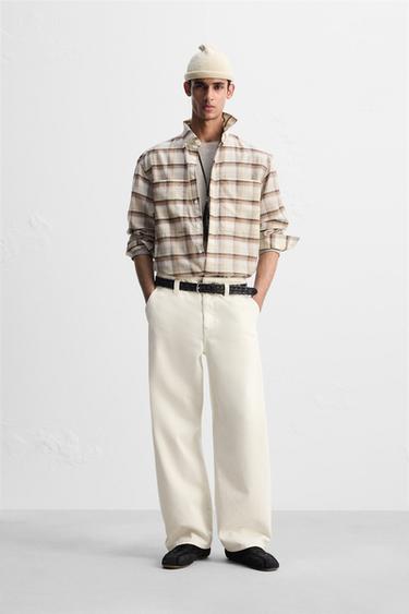 CAMISA CUADROS ALGODÓN - SEDA LIMITED EDITION - Crudo de Zara - Imagen 0