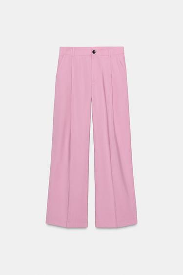 PANTALÓN CON MODAL PLIEGUE - malva-sucio de Zara