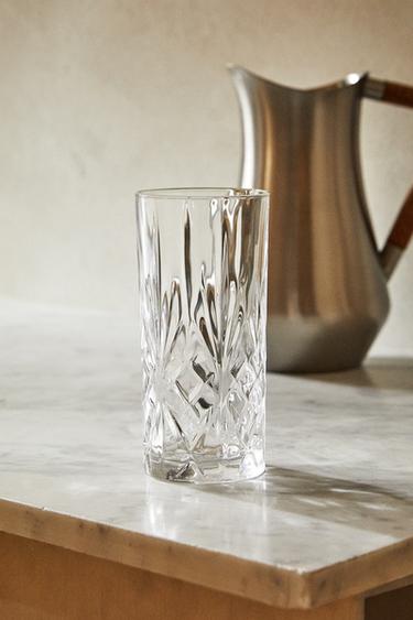 TALL GLASS WITH RAISED DESIGN -  by Zara