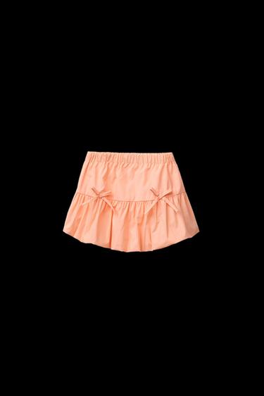 Zara LITTLE BOWS BALLOON SKIRT - Tangerine - Image 0