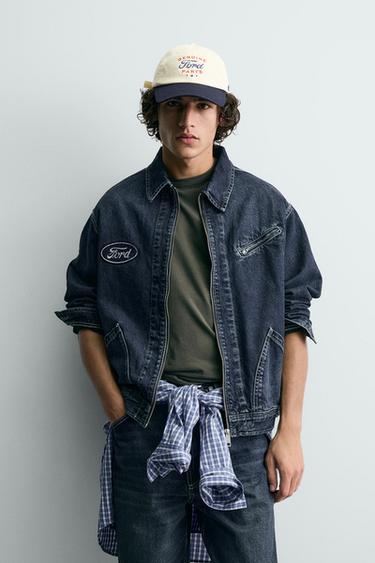 Zara WASHED DENIM JACKET FORD © - Blue