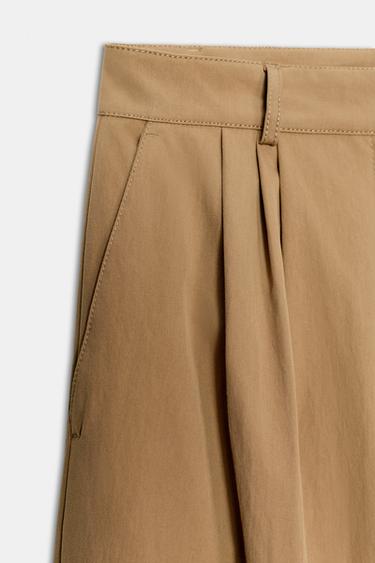 ZW COLLECTION DARTED CHINO TROUSERS - camel by Zara - Image 6