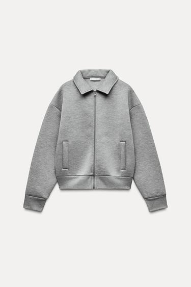 SCUBA-EFFECT BOMBER JACKET - Grey marl by Zara