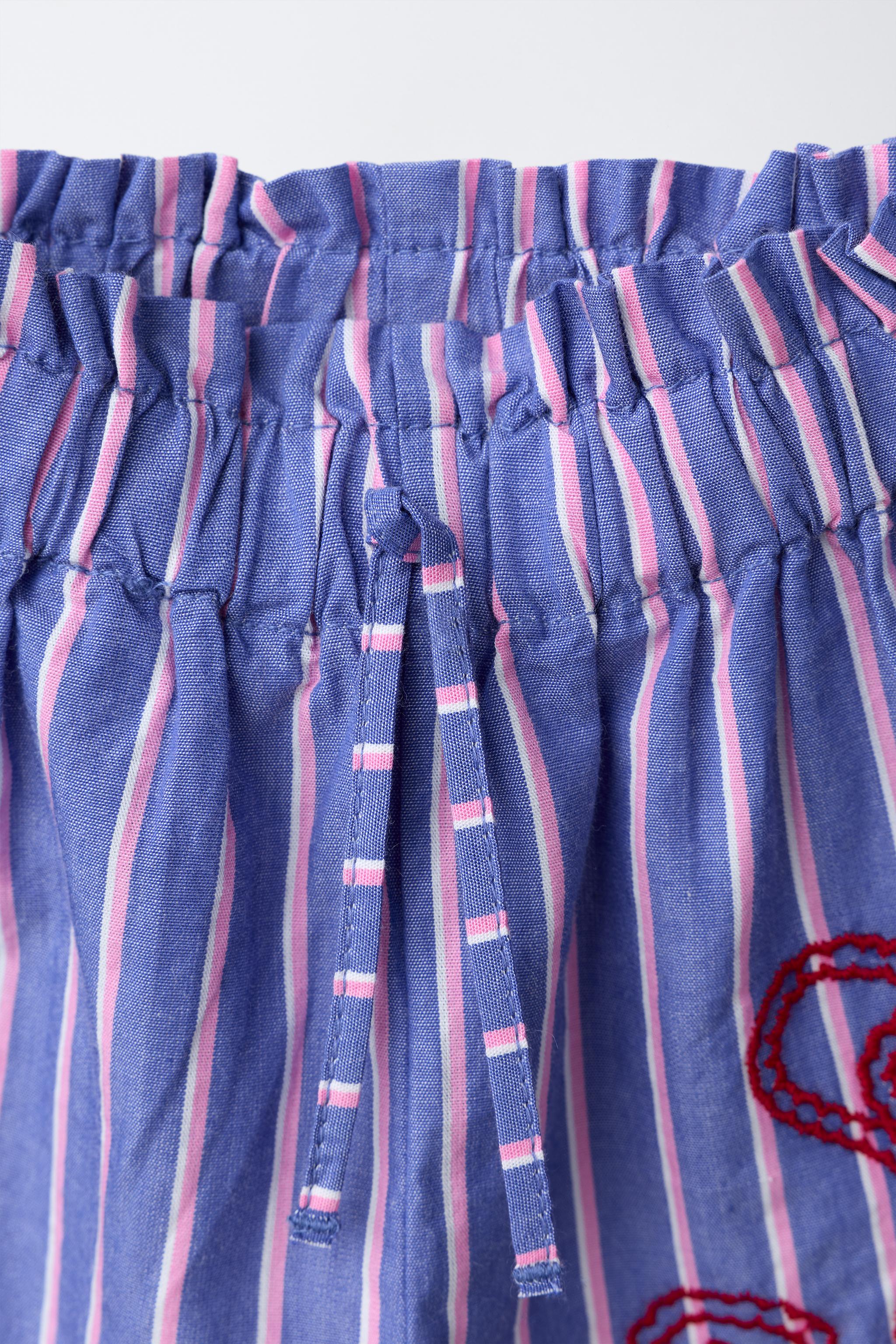 SISSEL EDELBO X ZARA KIDS EMBROIDERED STRIPED SHORTS