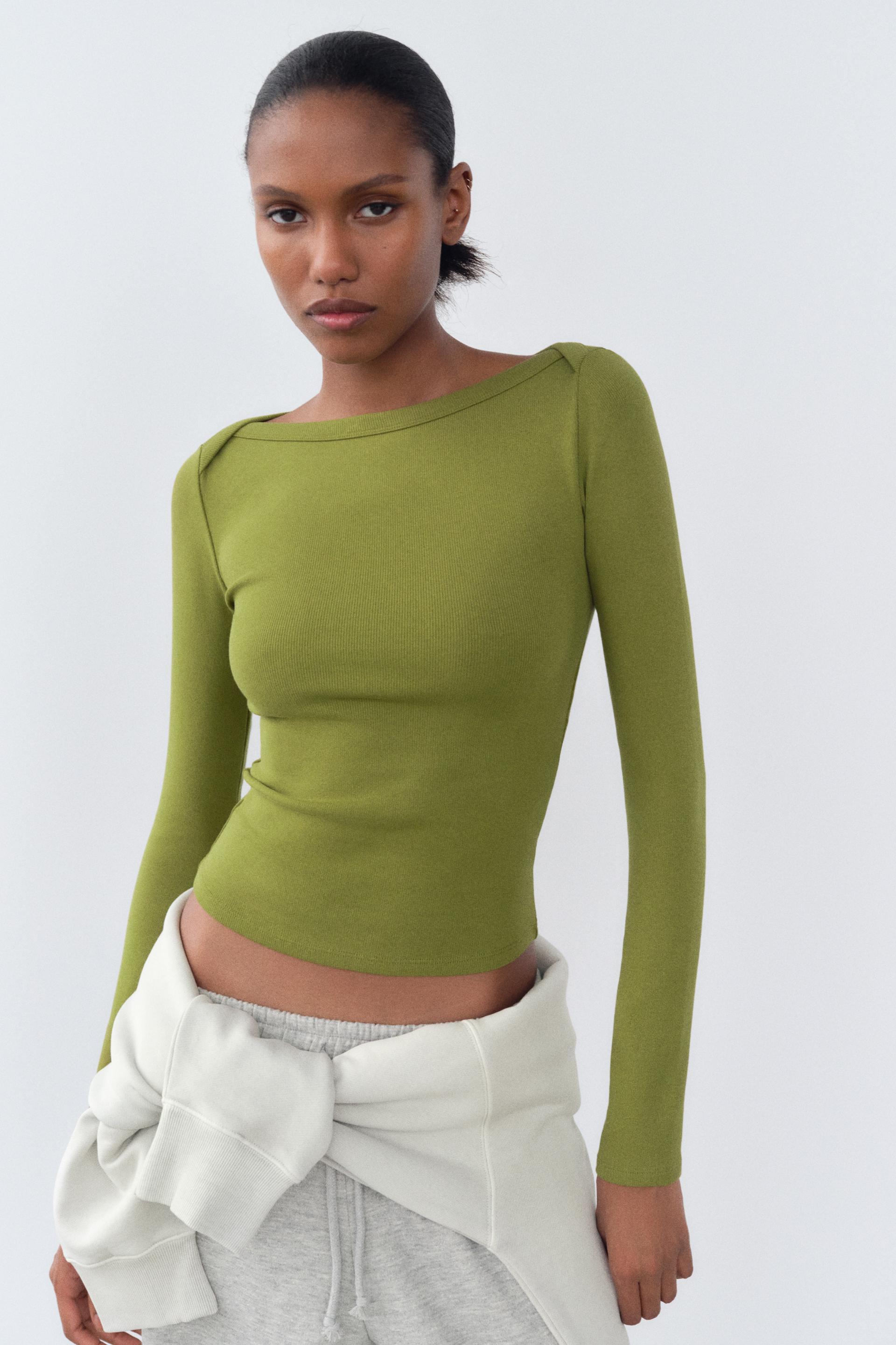 Zara Green purchases Crop Top Women Small