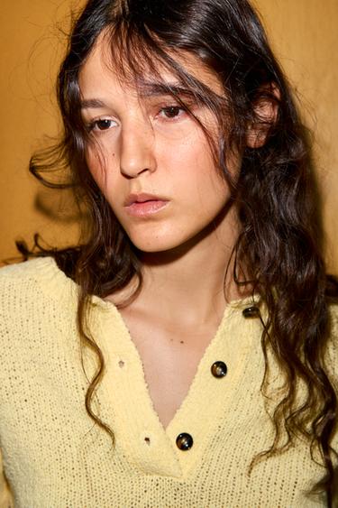 KNIT JUMPER WITH 3/4 SLEEVES - Yellow by Zara - Image 2