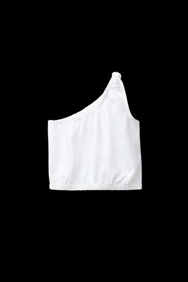 TOP MIT ASYMMETRISCHEM AUSSCHNITT - Weiß von Zara