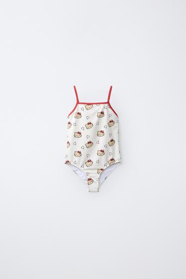 2-6 YEARS / HELLO KITTY © SANRIO PRINT SWIMSUIT - Ecru / Red by Zara