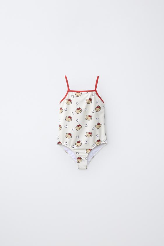2-6 YEARS / HELLO KITTY © SANRIO PRINT SWIMSUIT - Ecru / Red de Zara - Imagen 0