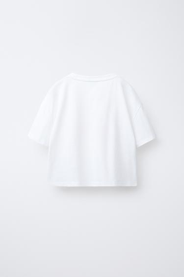 T-SHIRT WITH TEXT PRINT - White by Zara - Image 1