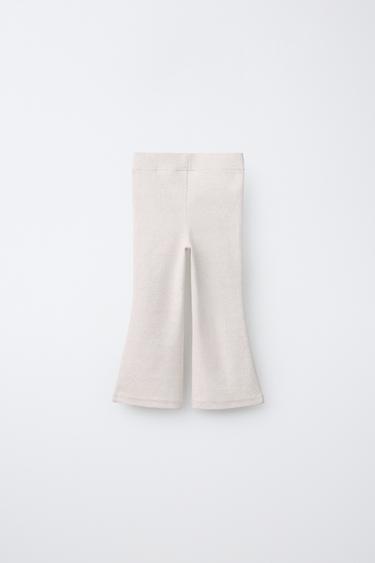 LEGGING FLARE INTERLOCK DÉCOR ÉTIQUETTE - Sable / Chiné de Zara - Image 1