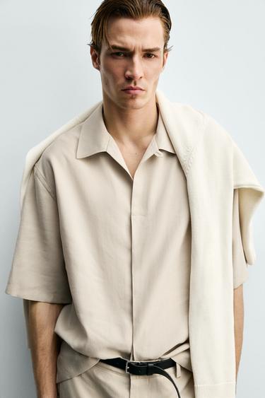 RELAXED FIT FLOWING SHIRT - Ecru by Zara