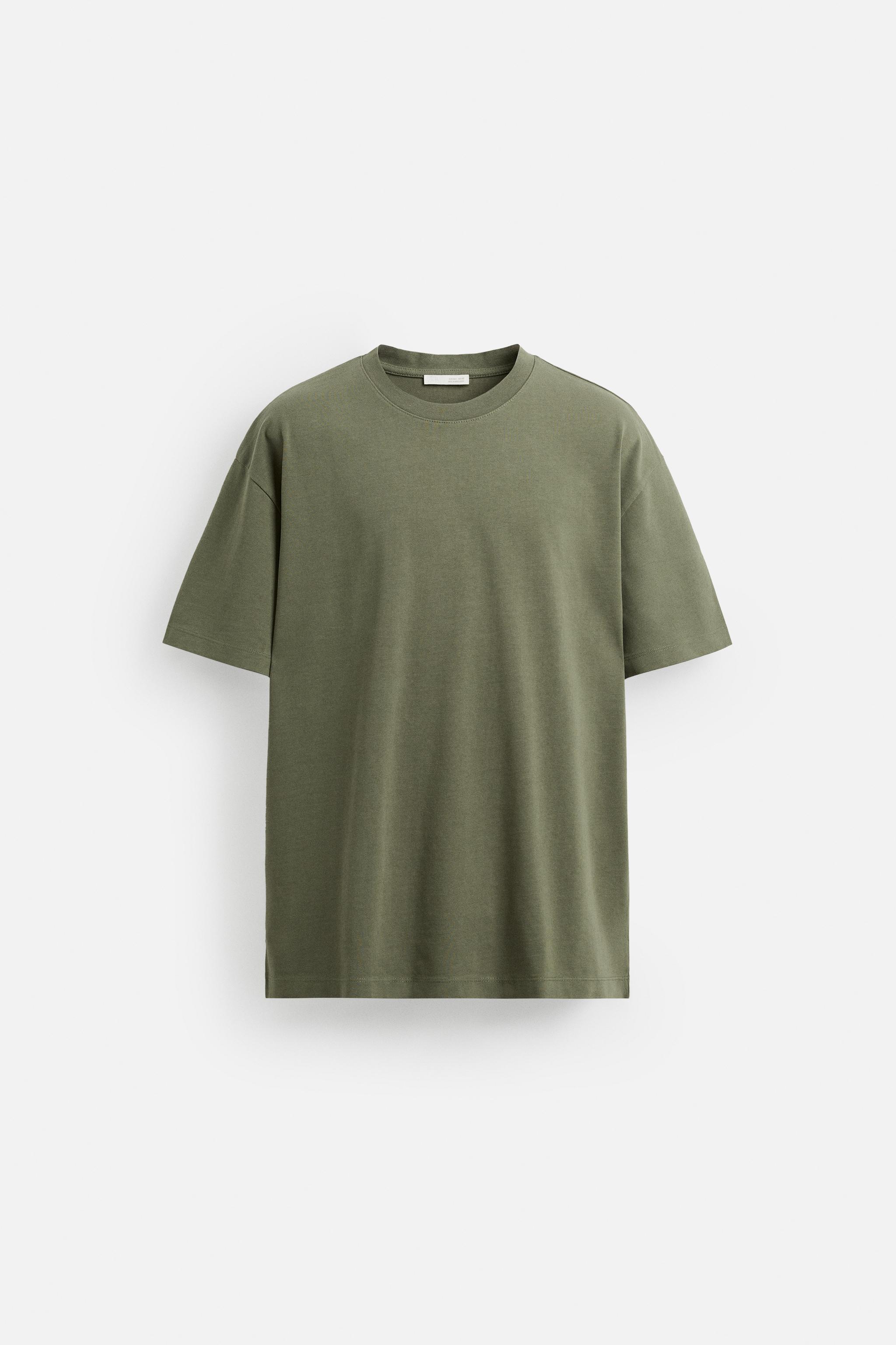 ベーシックヘビーウェイトTシャツ - カーキ | ZARA Japan / 日本