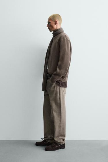 PULL STRUCTURÉ À COL MONTANT - Marron / Taupe de Zara - Image 3