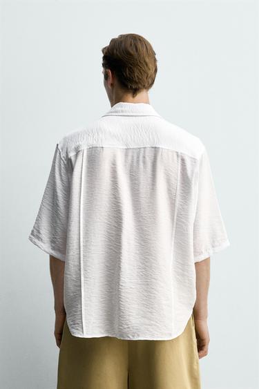 CHEMISE FLUIDE TEXTURÉE - Blanc de Zara - Image 2