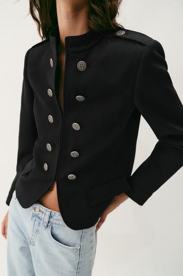 VESTE CINTREE BOUTONS EPAULETTES - Noir de Zara - Image 2
