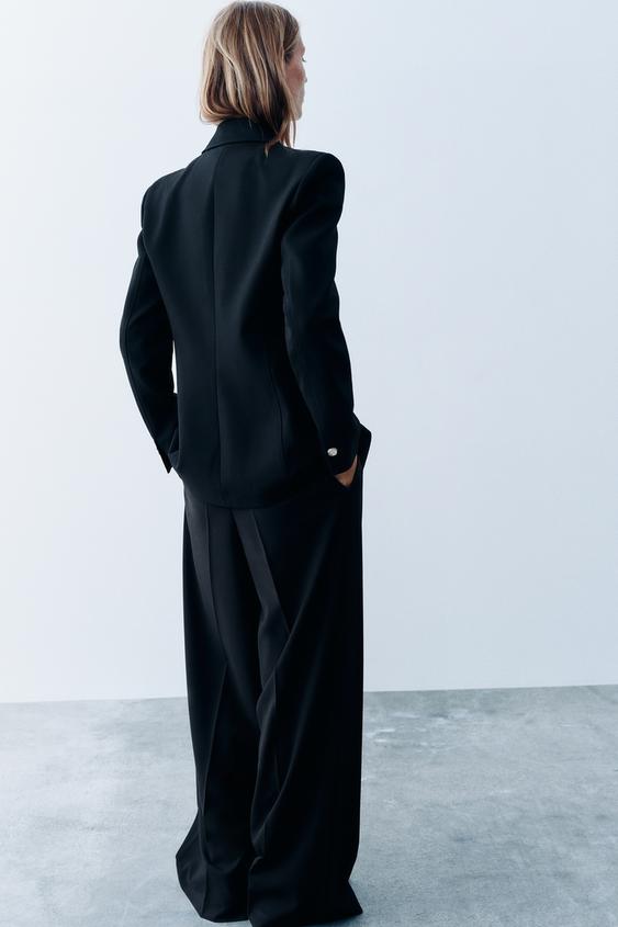 VESTE AJUSTÉE À ÉPAULETTES - Noir de Zara - Image 5