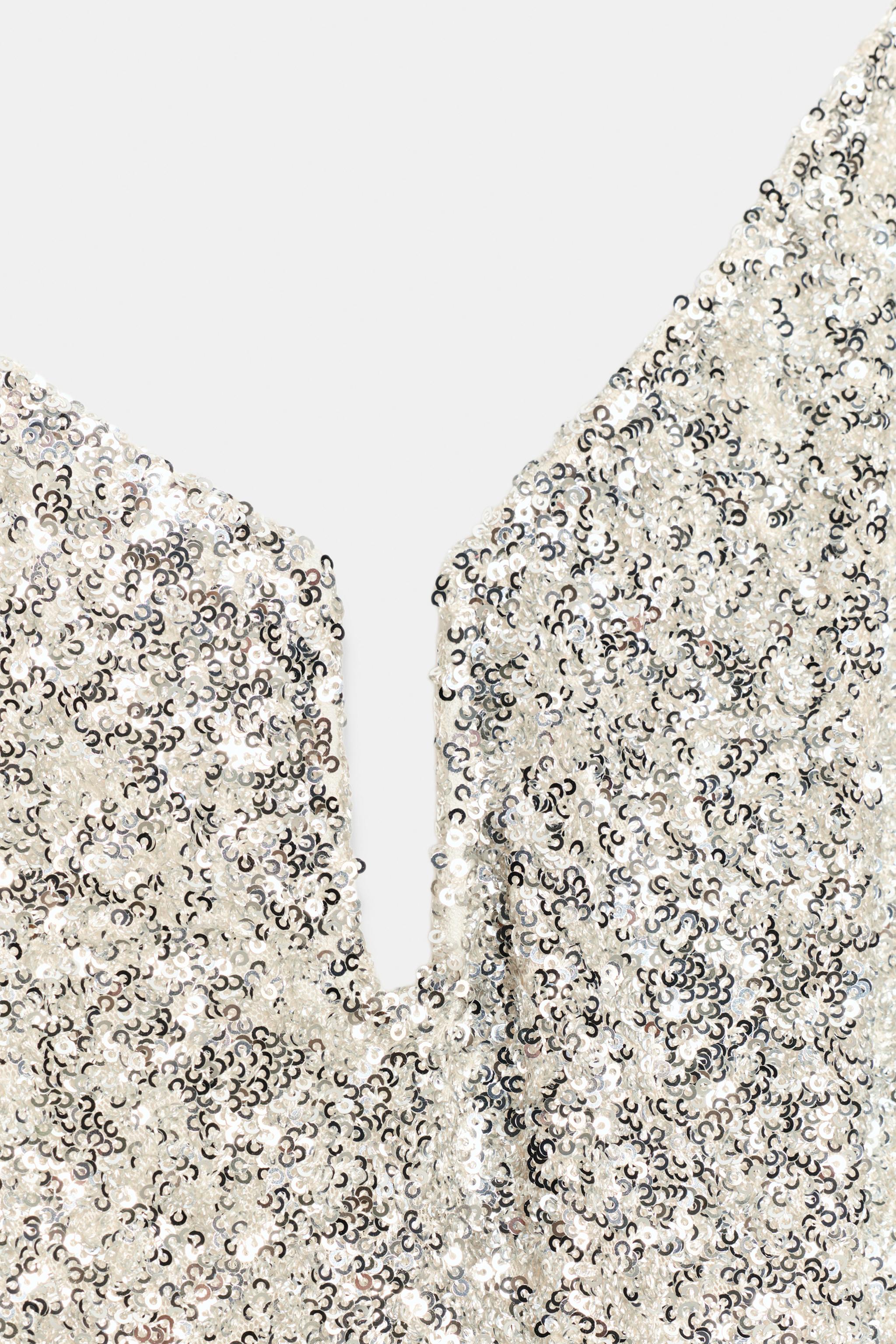 Женские платья Zara ZW COLLECTION SEQUIN MIDI DRESS — фото 8