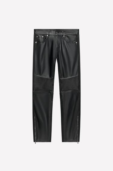 LEATHER BIKER TROUSERS LUDOVIC DE SAINT SERNIN x ZARA - Black by Zara