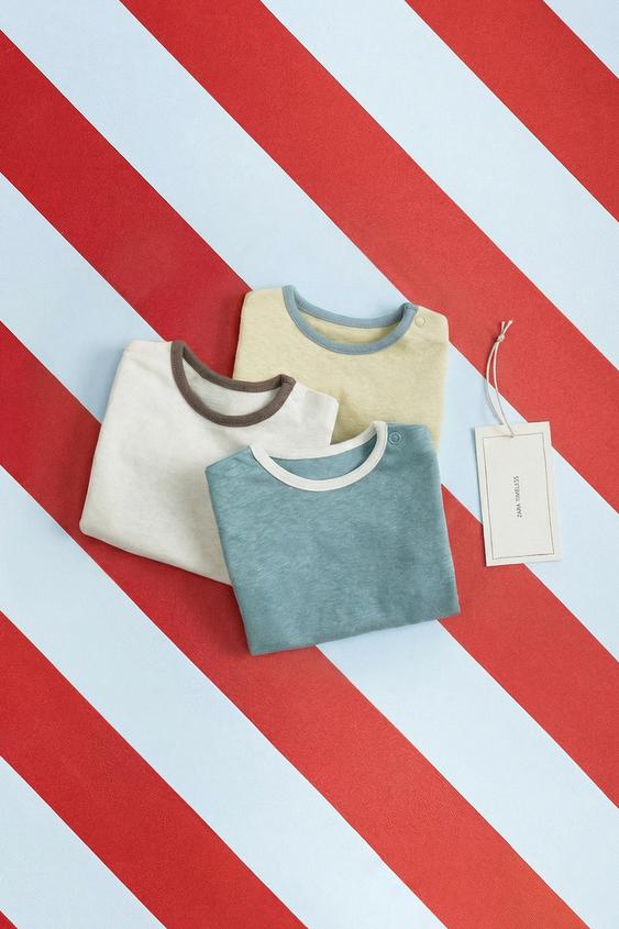 ZARA TIMELESS - PACK DE TRÊS BODIES COM DETALHES EM CONTRASTE - Multicolor da Zara - Imagem 0