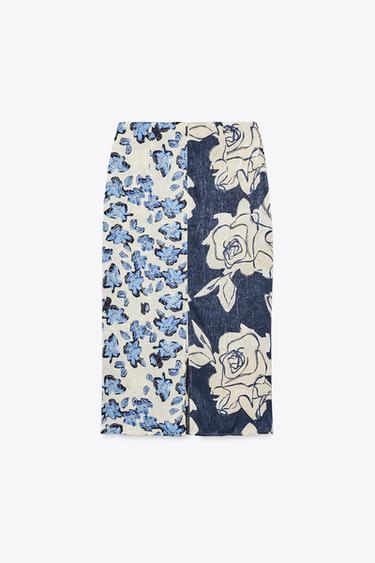 JUPE MIDI IMPRIMÉE SATINÉE - Multicolore de Zara - Image 3