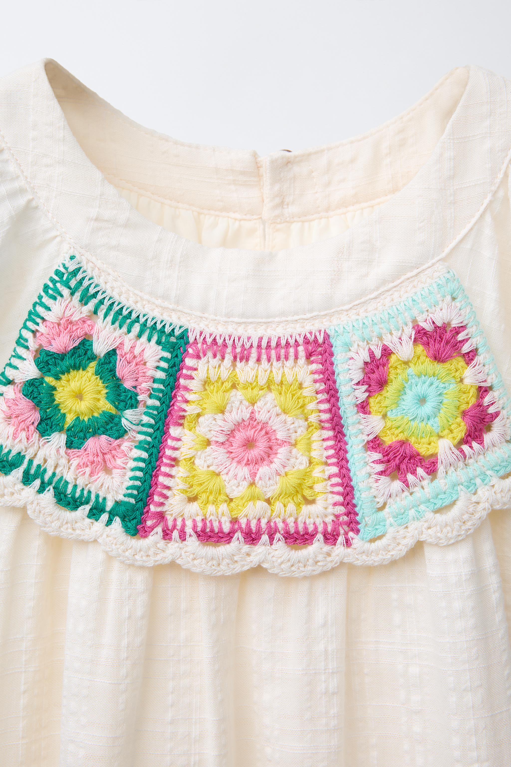 CROCHET CHEST DETAIL DRESS - Oyster-white | ZARA United States