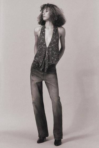 BEADED WAISTCOAT ZW COLLECTION - Anthracite grey by Zara