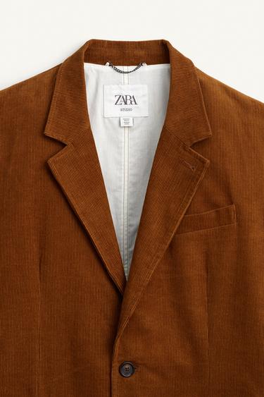LIMITED EDITION RELAXED FIT CORDUROY SUIT BLAZER - Brown by Zara - Image 7