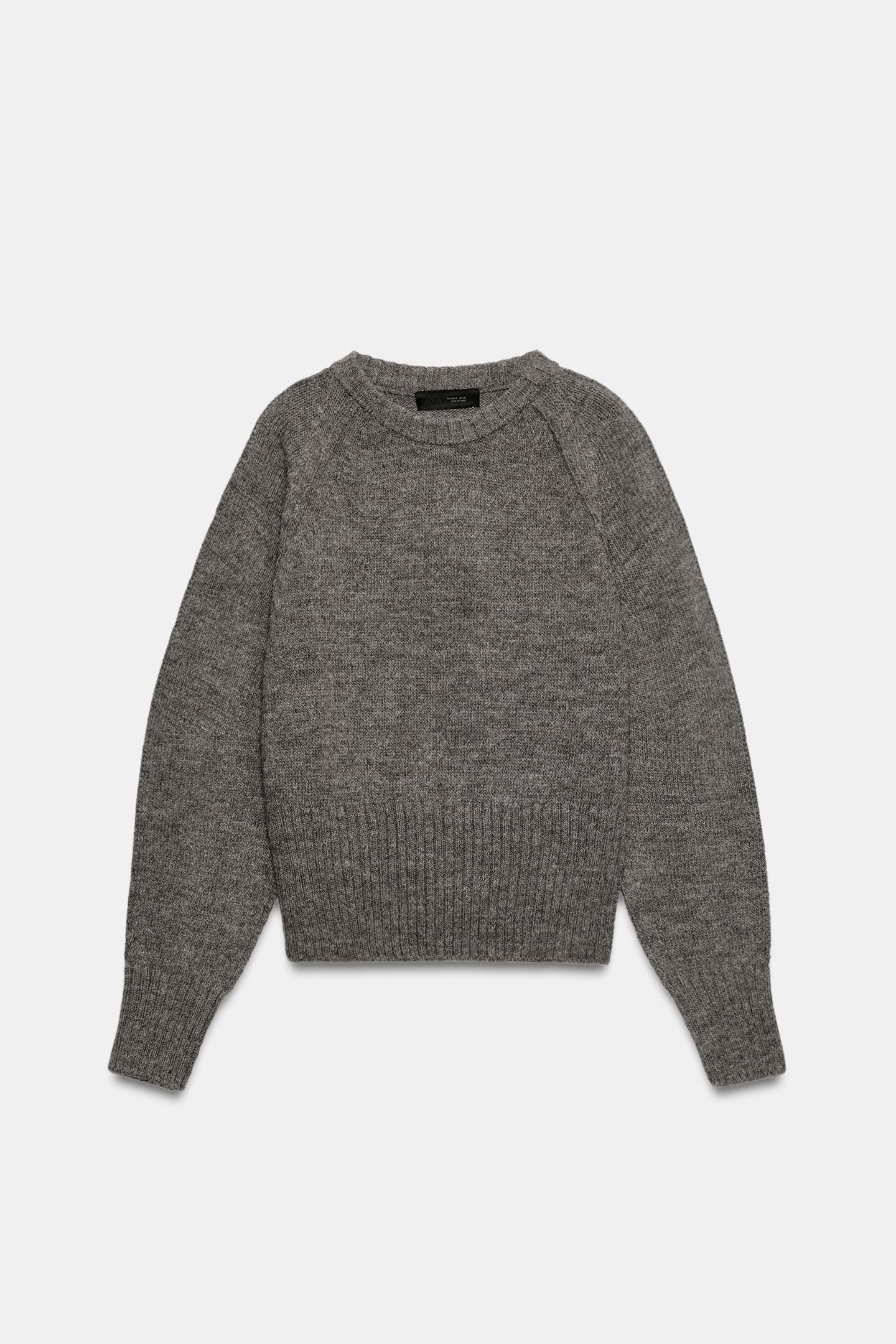 Женский свитер Zara Shoulder-Seam Knit Jumper, цвет: Коричневый / Серо-коричневый — фото 5