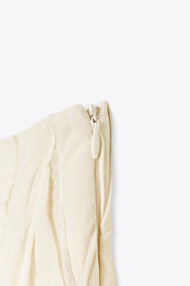 ZW COLLECTION ASYMMETRIC PLEATED SKIRT - Ecru by Zara - Image 8