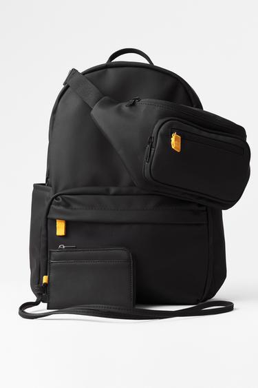 MOCHILA ESCOLAR ENGOMADA - Negro de Zara