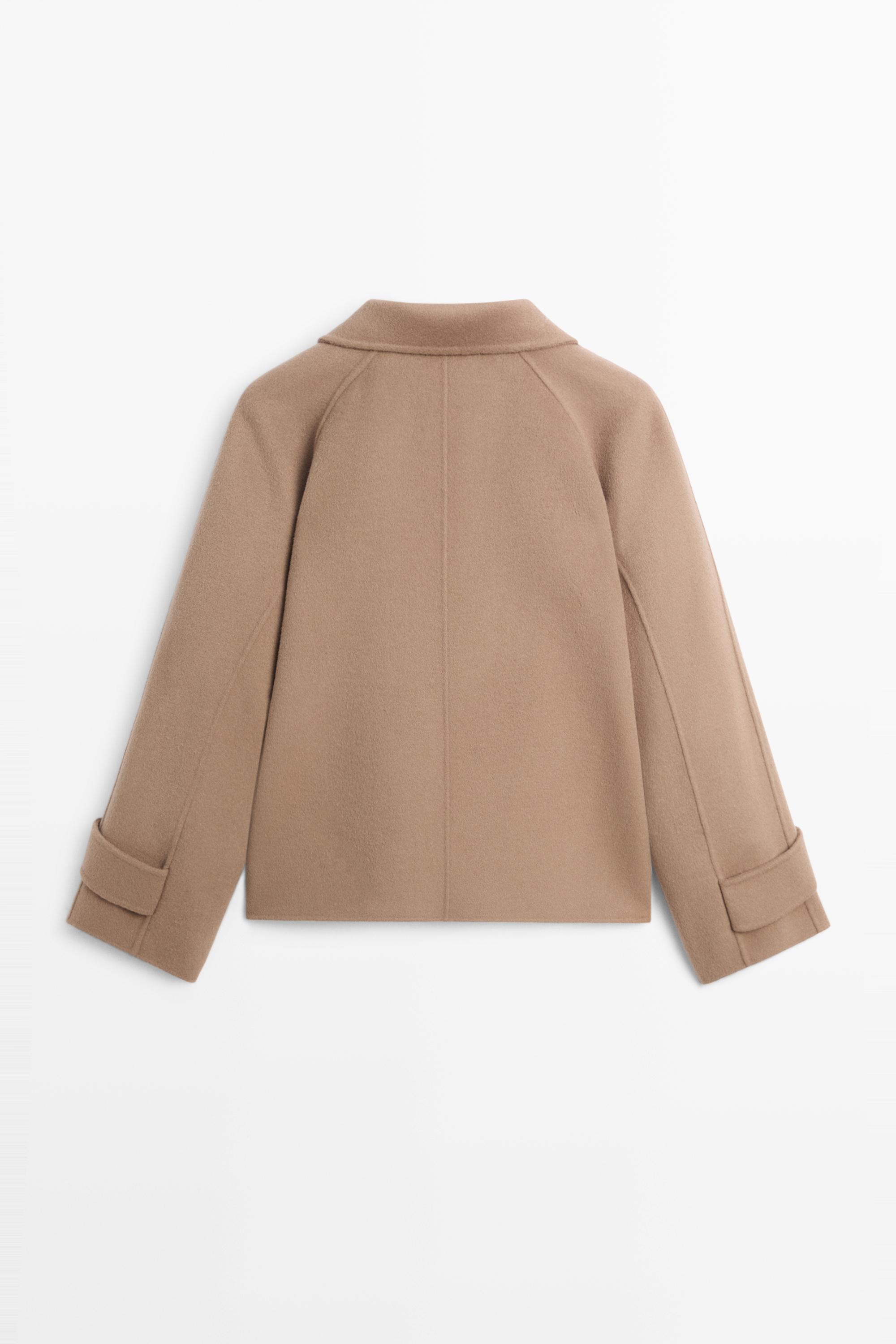 Veste courte col montant en laine mélangée