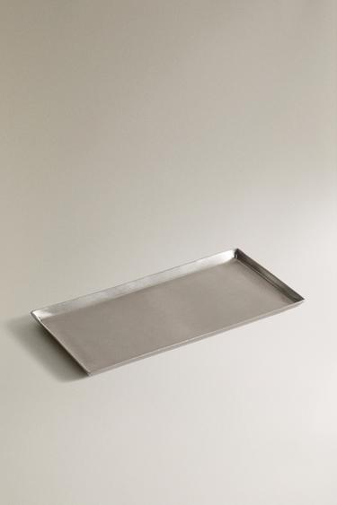 RECTANGULAR ALUMINIUM TRAY - Silver by Zara - Image 1