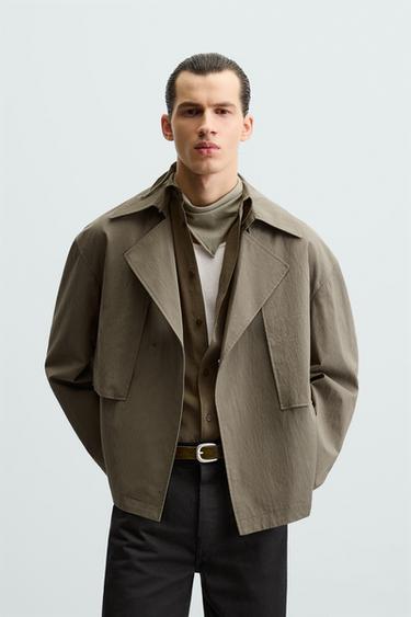TRENCH CORTO TÉCNICO - Khaki de Zara
