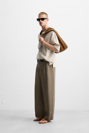 RELAXED FIT POLO SHIRT - Beige by Zara - Image 3